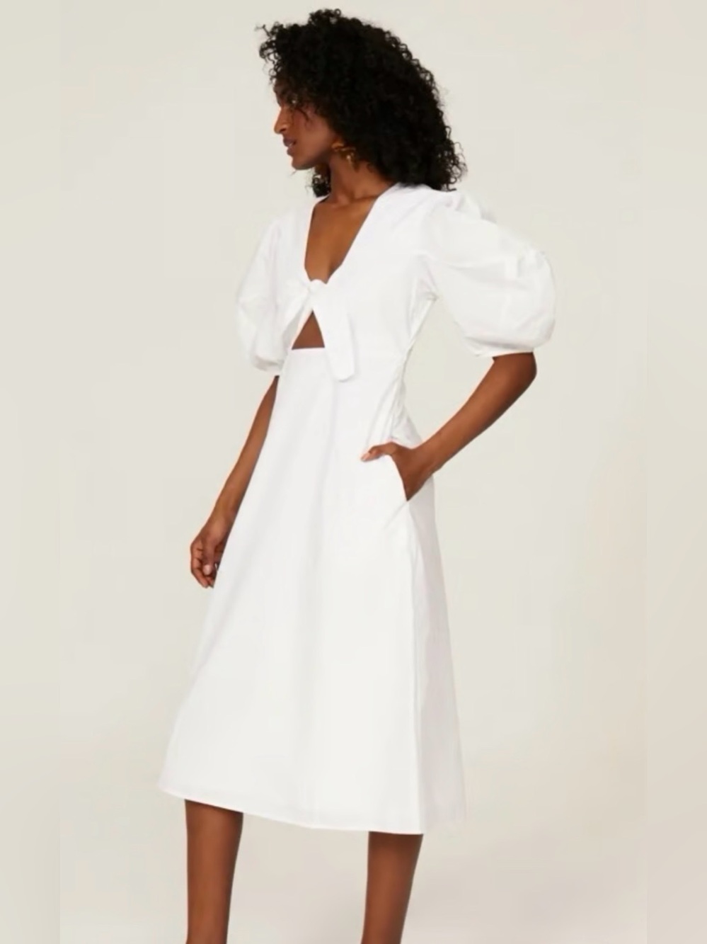 Rhode Size 6 • Greer Cutout Sundress White Cotton Dress.